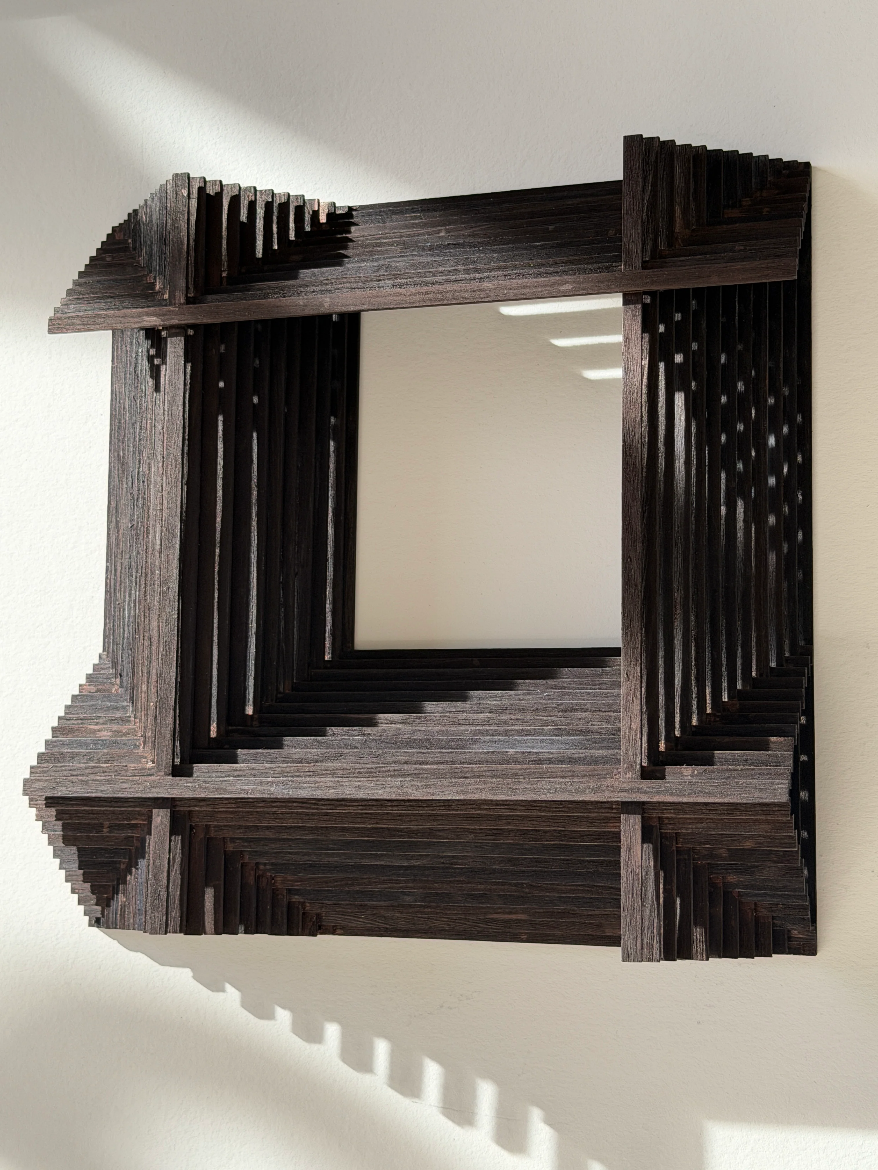 Dark brown ink, wall sculpture in wood - Image 4