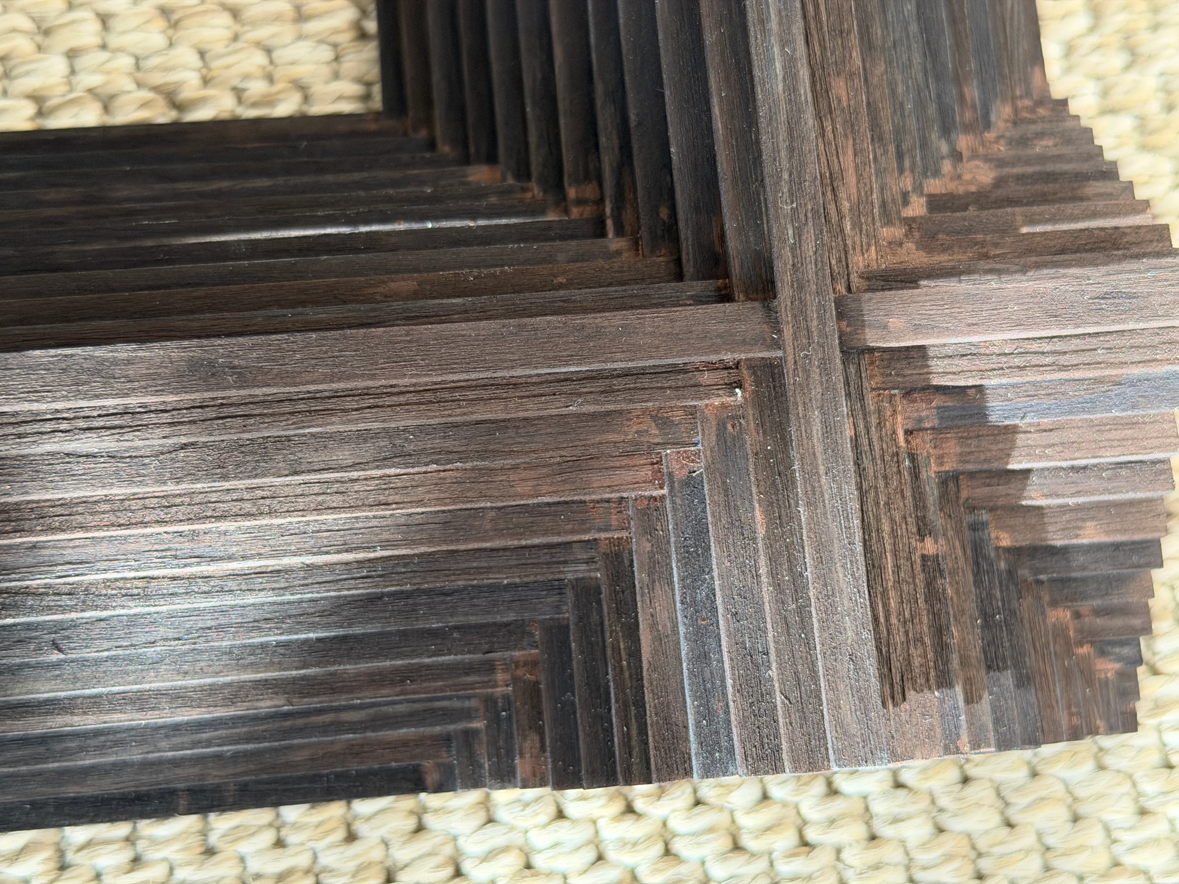 Dark brown ink, wall sculpture in wood - Image 5