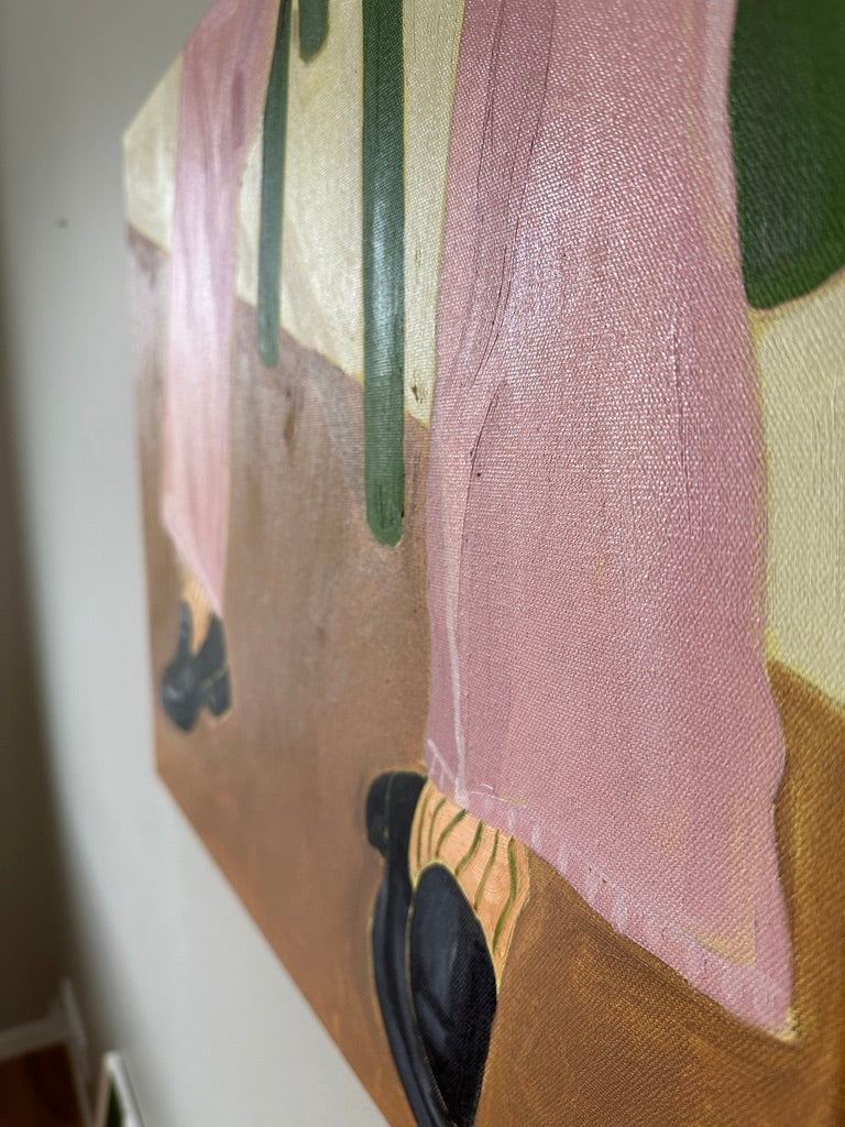 Green Stool, Unique original oil on canvas - Image 8
