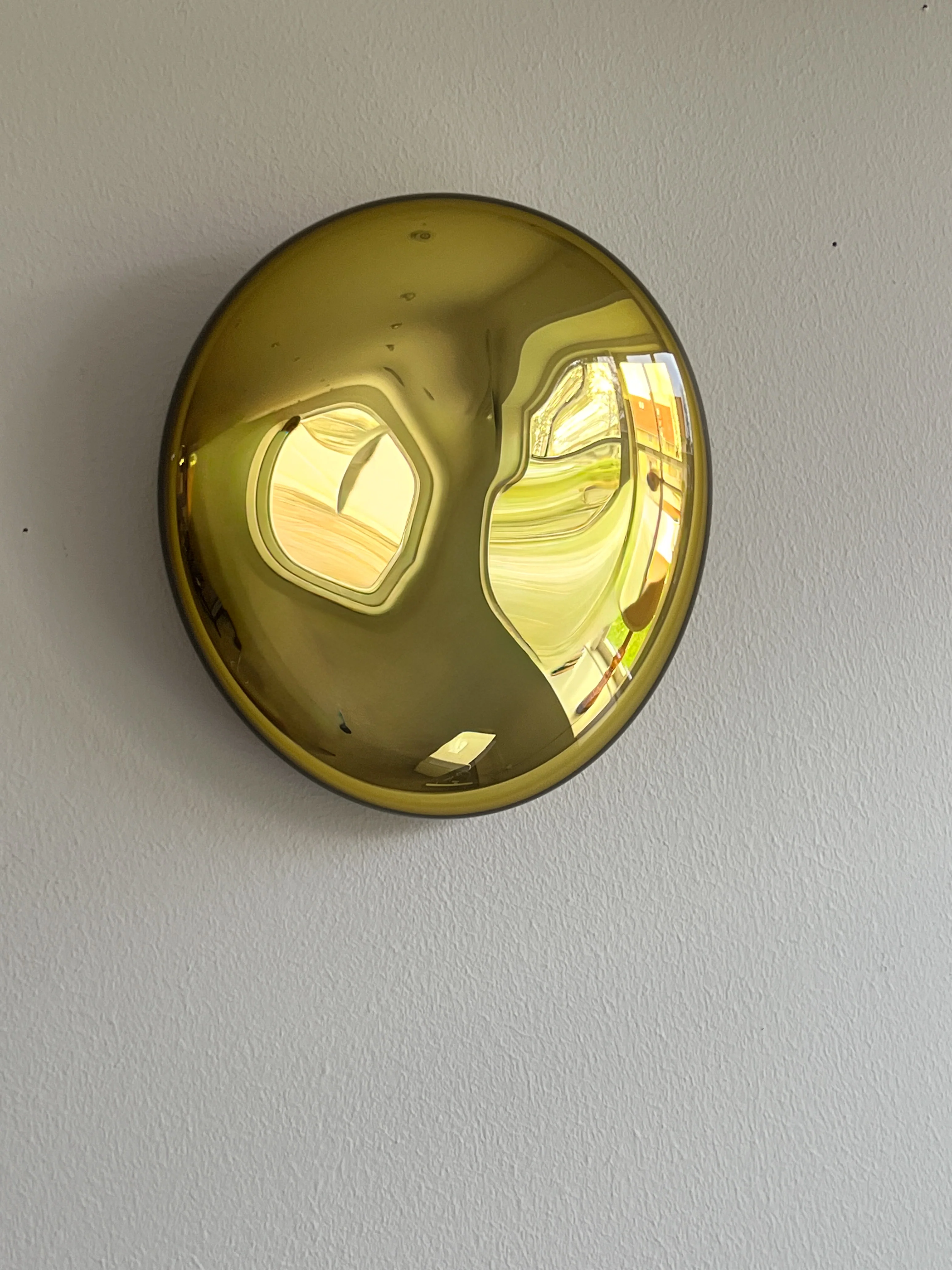 Glass wallsculpture, gold, handmade - Image 2