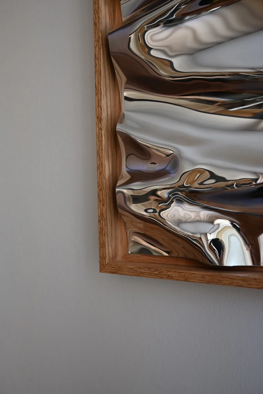 Mini Psychedelic Mirror with wooden frame - Image 3