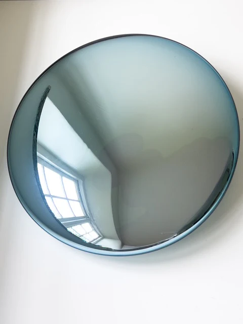 Portal, heavenly steel blue, wall sculpture in handmade glass - Image 2