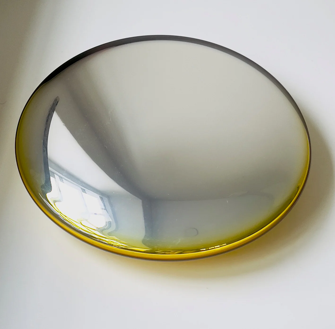 Portal,silver with yellow lining, wall sculpture in handmade glass - Image 2