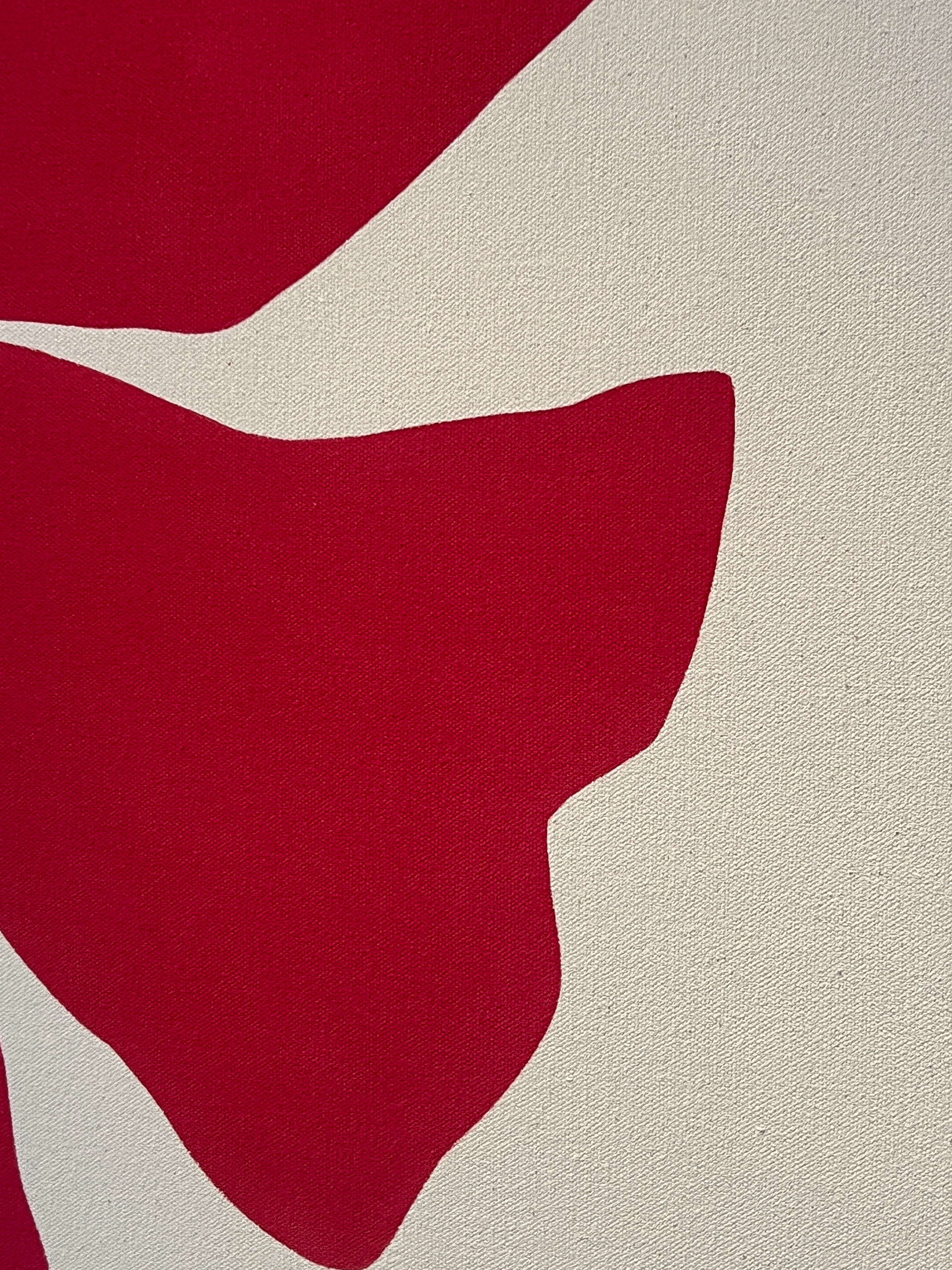Red flower, original painting on canvas - Image 5